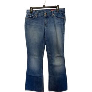 Blue 2 Womens Jeans Blue Size 28 Mid Rise Distressed Denim Retro Bootcut Ambel